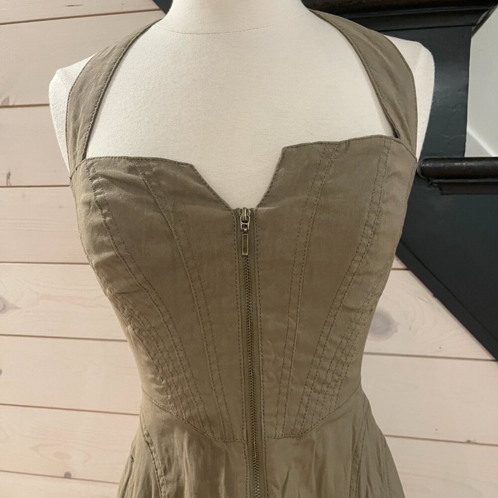 Anthropologie Zip-Front Corset Dress NWOT Size XXS - Picture 6 of 11